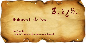 Bukovai Éva névjegykártya